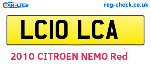 LC10LCA are the vehicle registration plates.