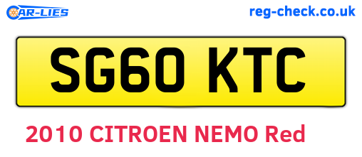 SG60KTC are the vehicle registration plates.