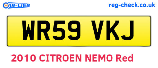 WR59VKJ are the vehicle registration plates.