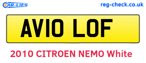AV10LOF are the vehicle registration plates.