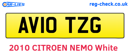 AV10TZG are the vehicle registration plates.