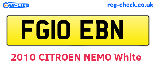 FG10EBN are the vehicle registration plates.
