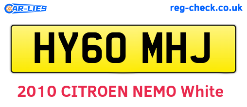 HY60MHJ are the vehicle registration plates.
