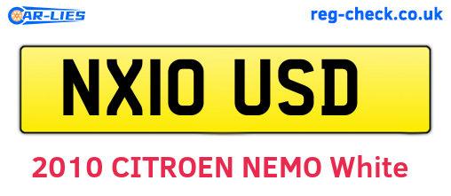 NX10USD are the vehicle registration plates.