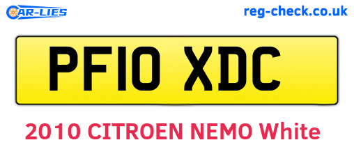 PF10XDC are the vehicle registration plates.
