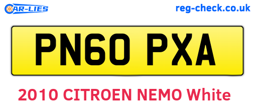 PN60PXA are the vehicle registration plates.