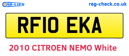 RF10EKA are the vehicle registration plates.