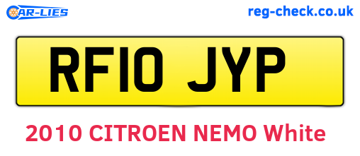 RF10JYP are the vehicle registration plates.