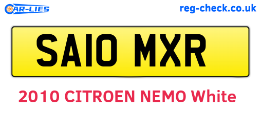 SA10MXR are the vehicle registration plates.