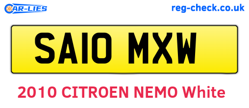SA10MXW are the vehicle registration plates.