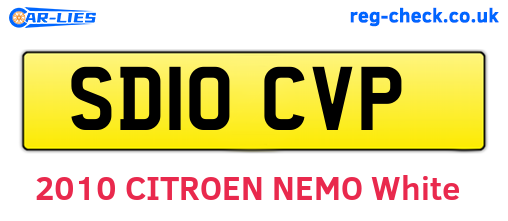 SD10CVP are the vehicle registration plates.
