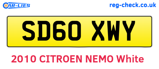 SD60XWY are the vehicle registration plates.