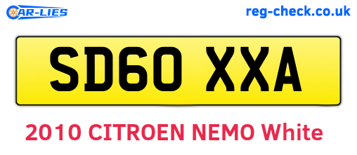 SD60XXA are the vehicle registration plates.