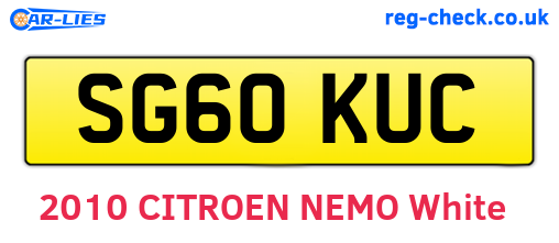SG60KUC are the vehicle registration plates.