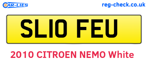 SL10FEU are the vehicle registration plates.