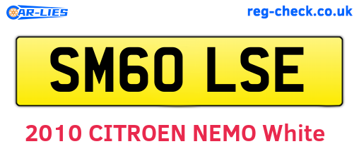 SM60LSE are the vehicle registration plates.