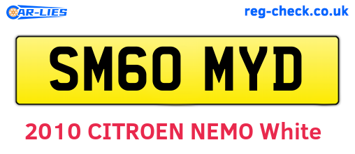 SM60MYD are the vehicle registration plates.