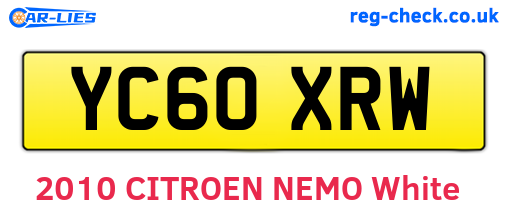 YC60XRW are the vehicle registration plates.