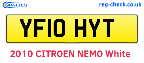 YF10HYT are the vehicle registration plates.