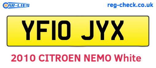 YF10JYX are the vehicle registration plates.