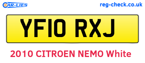 YF10RXJ are the vehicle registration plates.