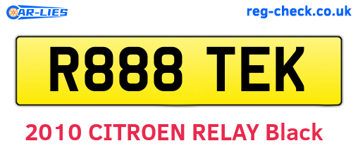 R888TEK are the vehicle registration plates.