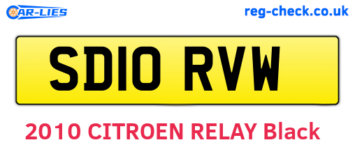 SD10RVW are the vehicle registration plates.