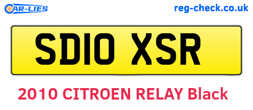 SD10XSR are the vehicle registration plates.