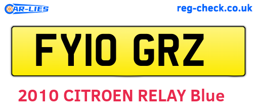 FY10GRZ are the vehicle registration plates.