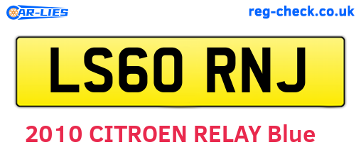 LS60RNJ are the vehicle registration plates.