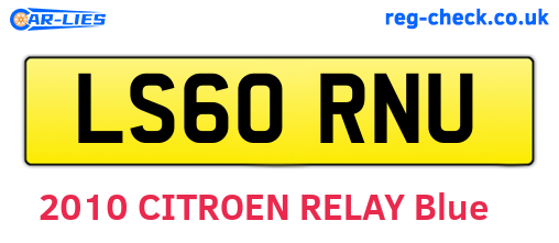 LS60RNU are the vehicle registration plates.