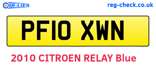PF10XWN are the vehicle registration plates.
