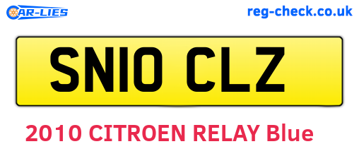 SN10CLZ are the vehicle registration plates.