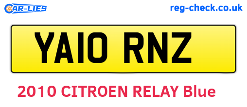 YA10RNZ are the vehicle registration plates.