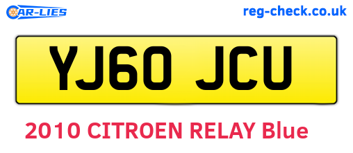 YJ60JCU are the vehicle registration plates.