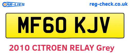 MF60KJV are the vehicle registration plates.