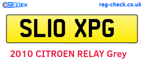 SL10XPG are the vehicle registration plates.