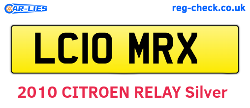 LC10MRX are the vehicle registration plates.