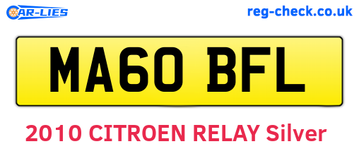MA60BFL are the vehicle registration plates.