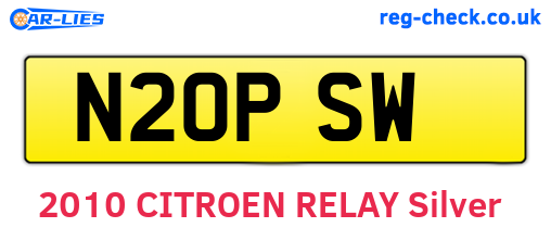 N20PSW are the vehicle registration plates.