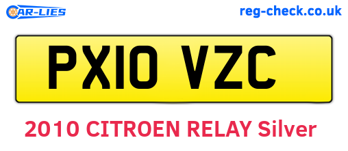 PX10VZC are the vehicle registration plates.