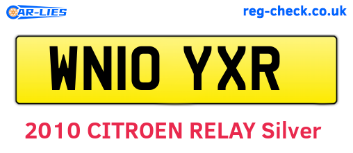 WN10YXR are the vehicle registration plates.