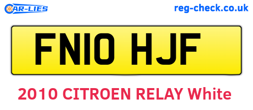 FN10HJF are the vehicle registration plates.