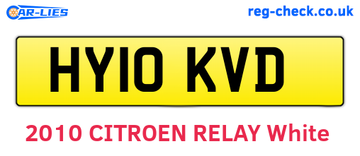 HY10KVD are the vehicle registration plates.