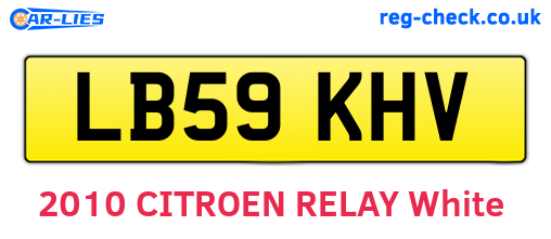 LB59KHV are the vehicle registration plates.