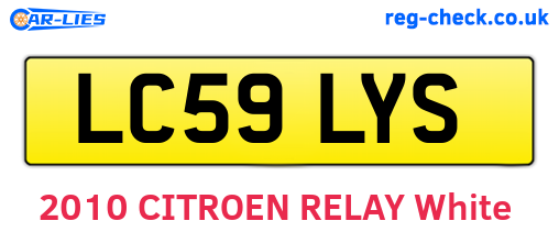 LC59LYS are the vehicle registration plates.