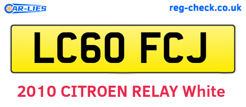 LC60FCJ are the vehicle registration plates.