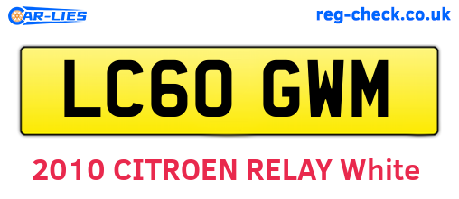 LC60GWM are the vehicle registration plates.
