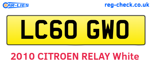 LC60GWO are the vehicle registration plates.