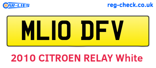 ML10DFV are the vehicle registration plates.